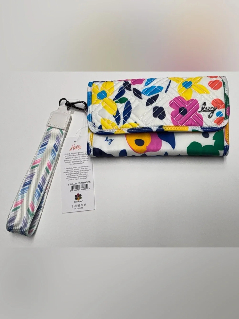 NWT Lug WILDFLOWER BRIGHTS STROLL Wallet & Sashay Wristlet Floral Print - Picture 1 of 2
